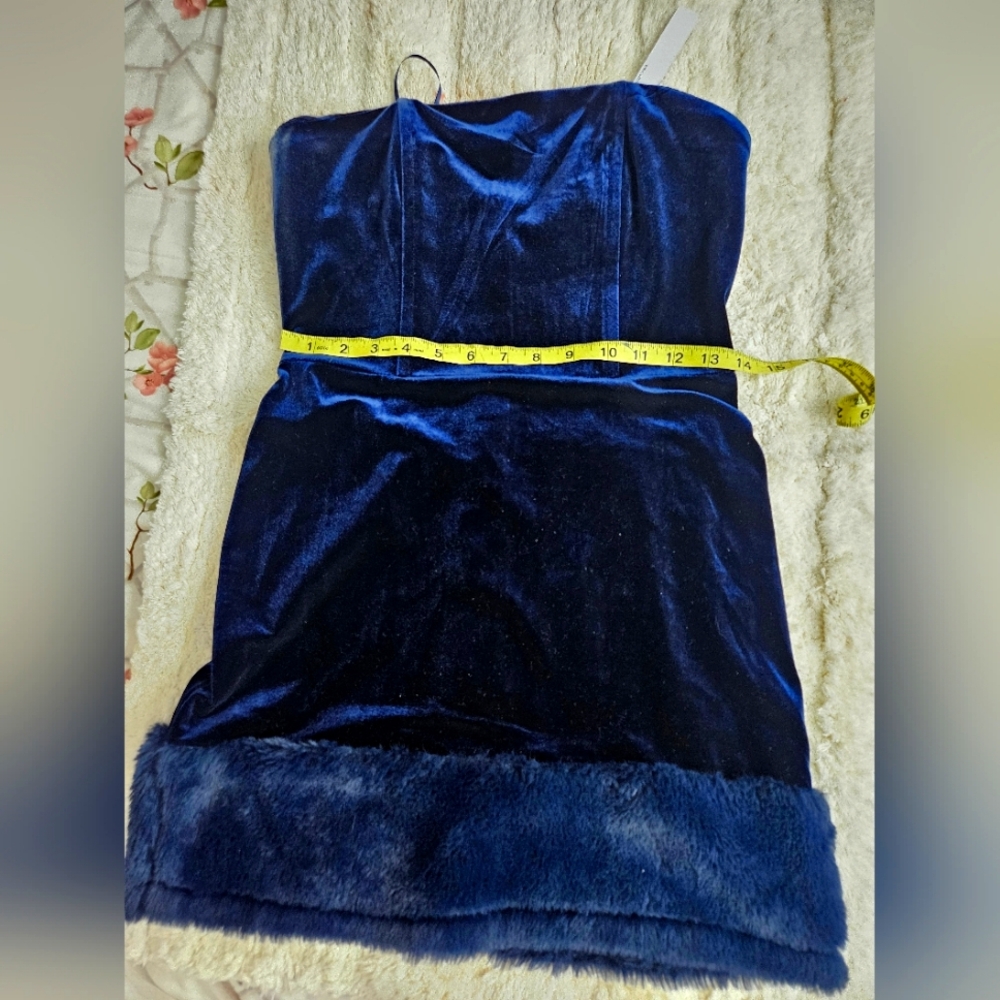 Luxurious Navy Blue Velvet Skirt